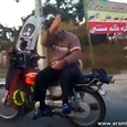 Man Rides Bike Sideways